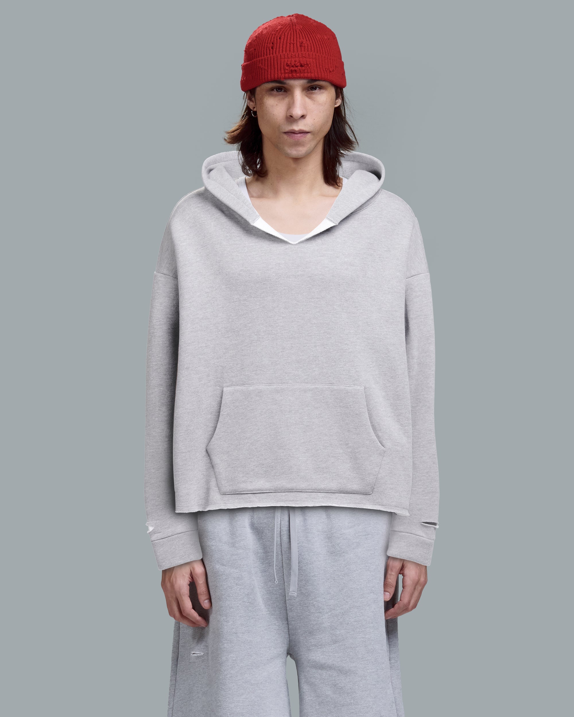 HIGH RISK OVERSIZED HOODIE - HEATHER GREY