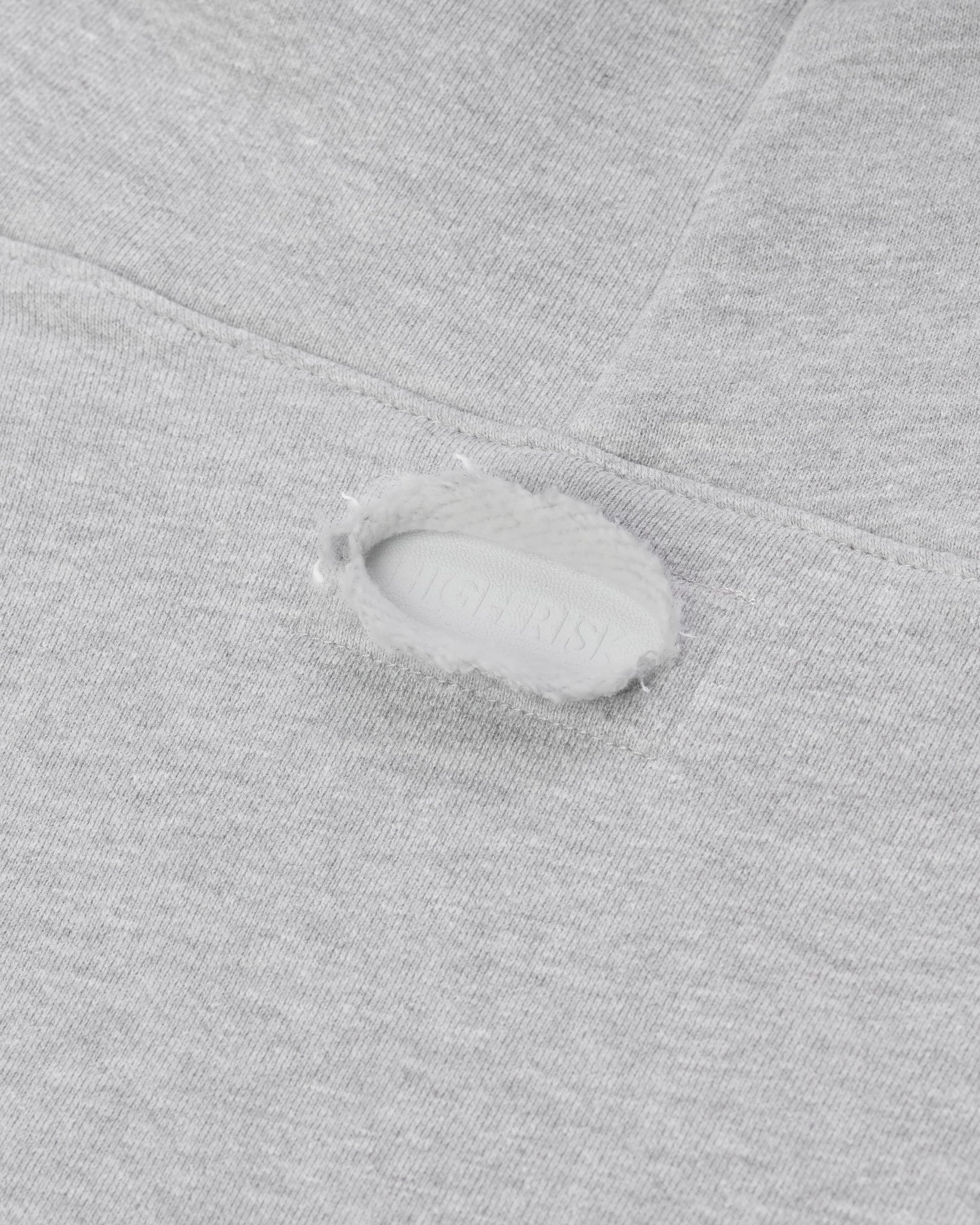 HIGH RISK CUT OFF HOODIE - HEATHER GREY
