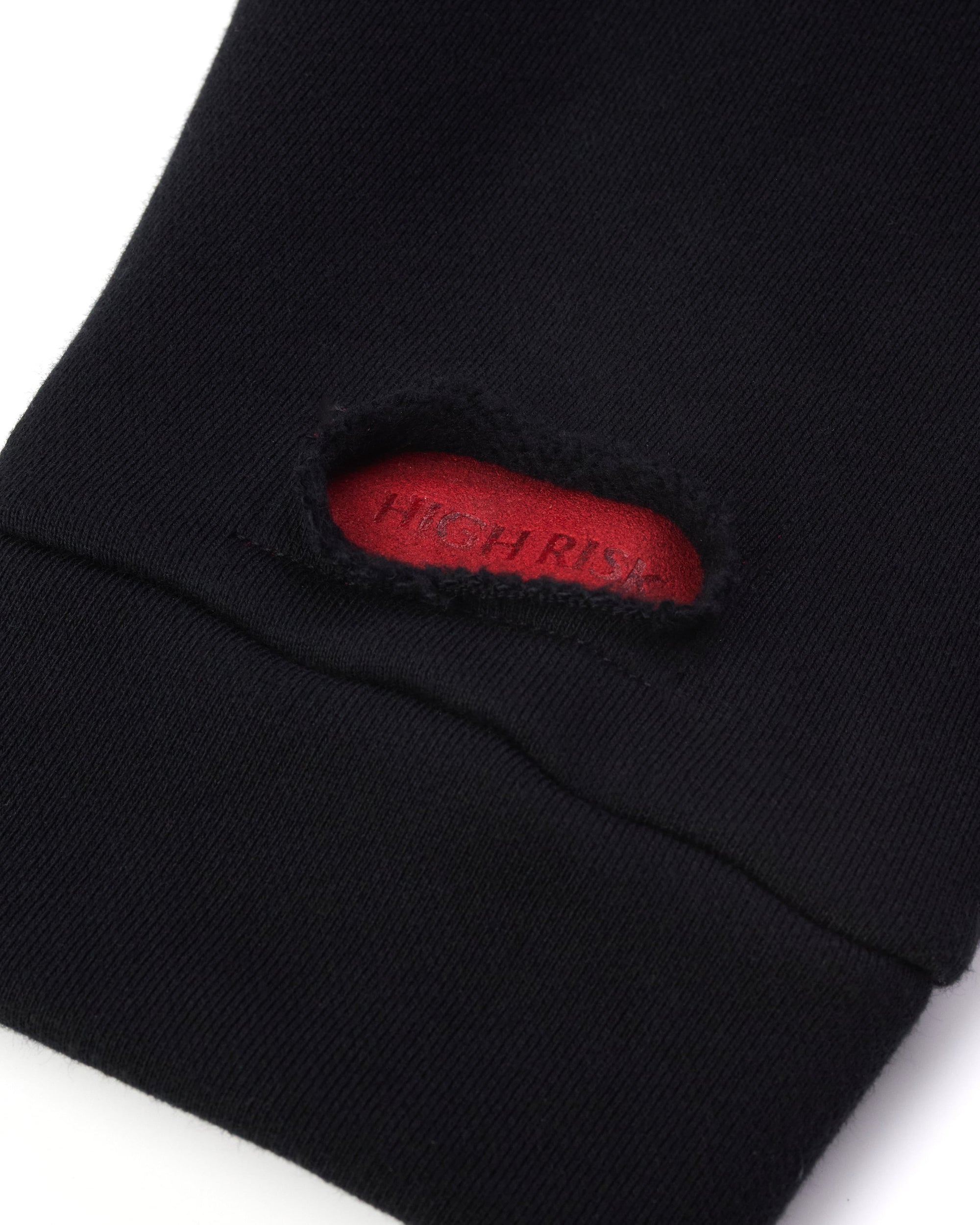 HIGH RISK SLIM FIT ZIPPER HOODIE - BLACK