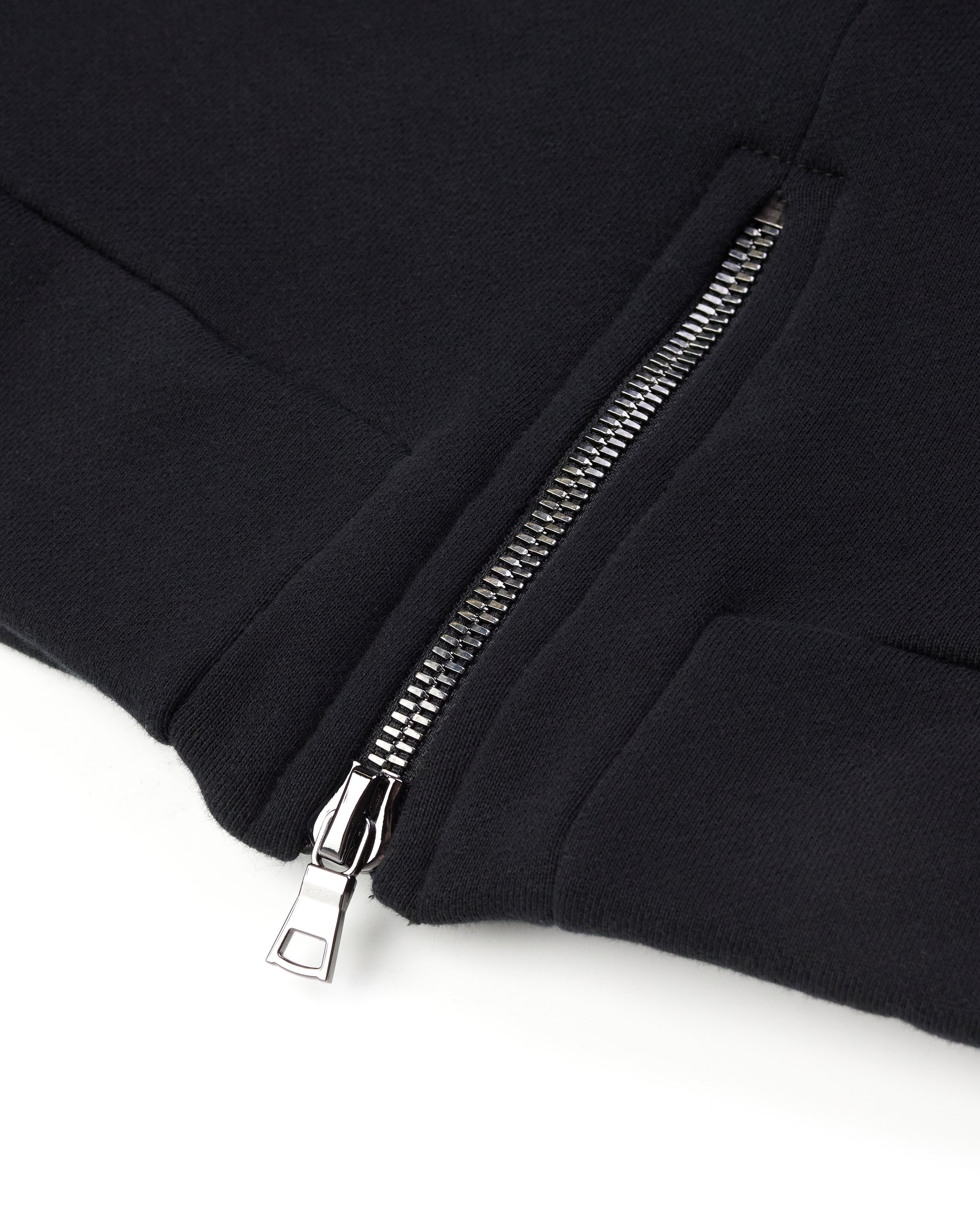 HIGH RISK SLIM FIT ZIPPER HOODIE - BLACK
