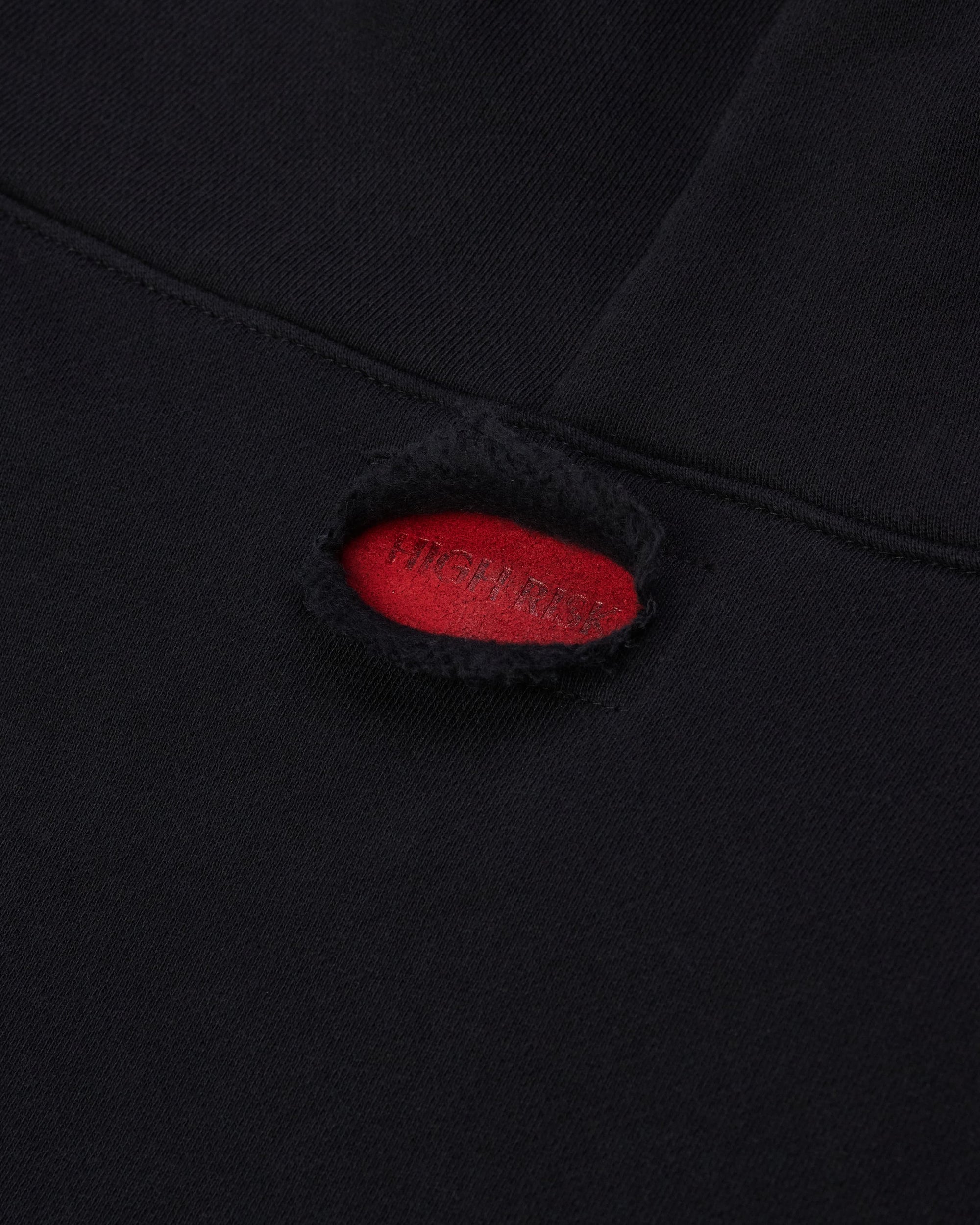 HIGH RISK CUT OFF HOODIE - BLACK