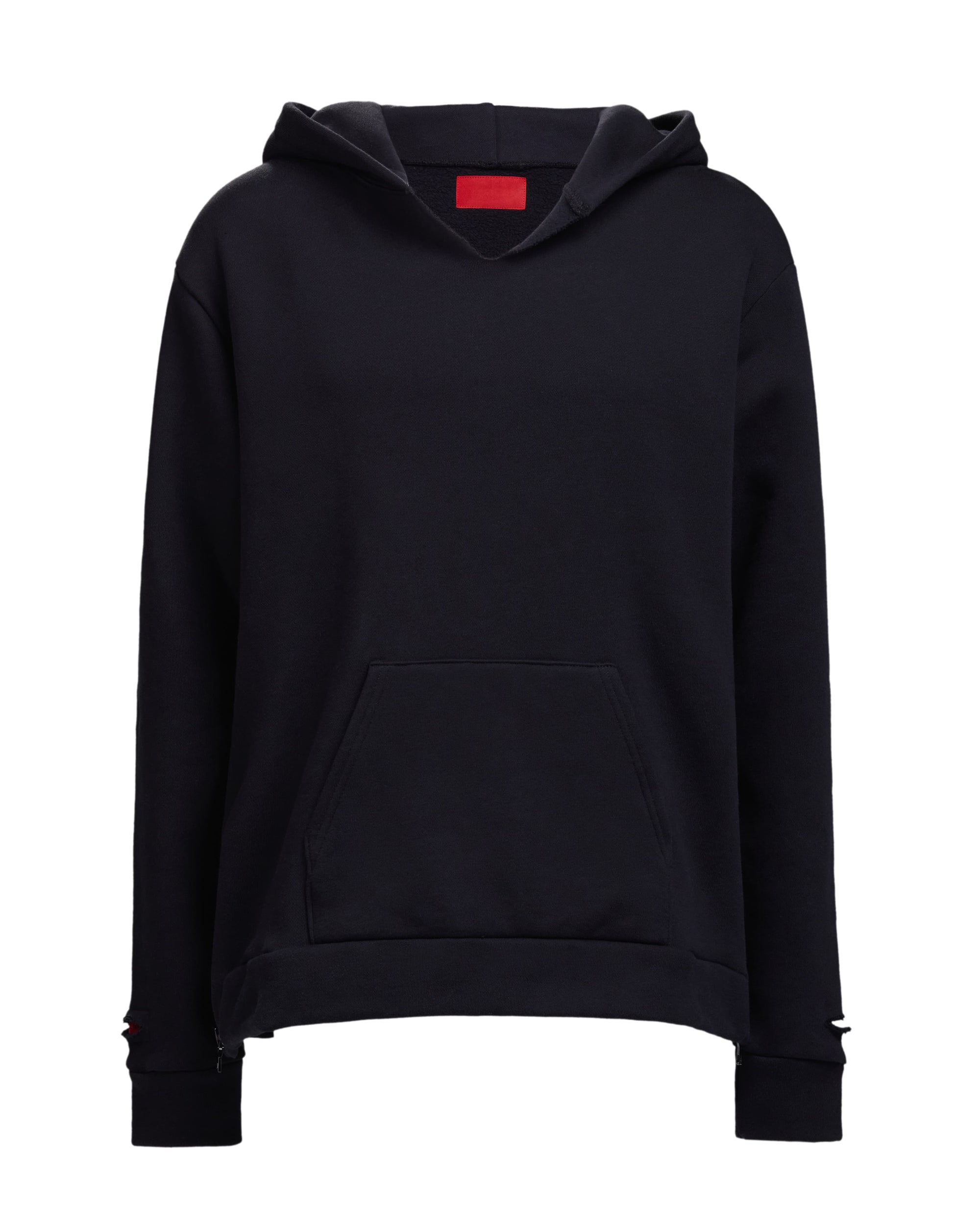 HIGH RISK SLIM FIT ZIPPER HOODIE - BLACK