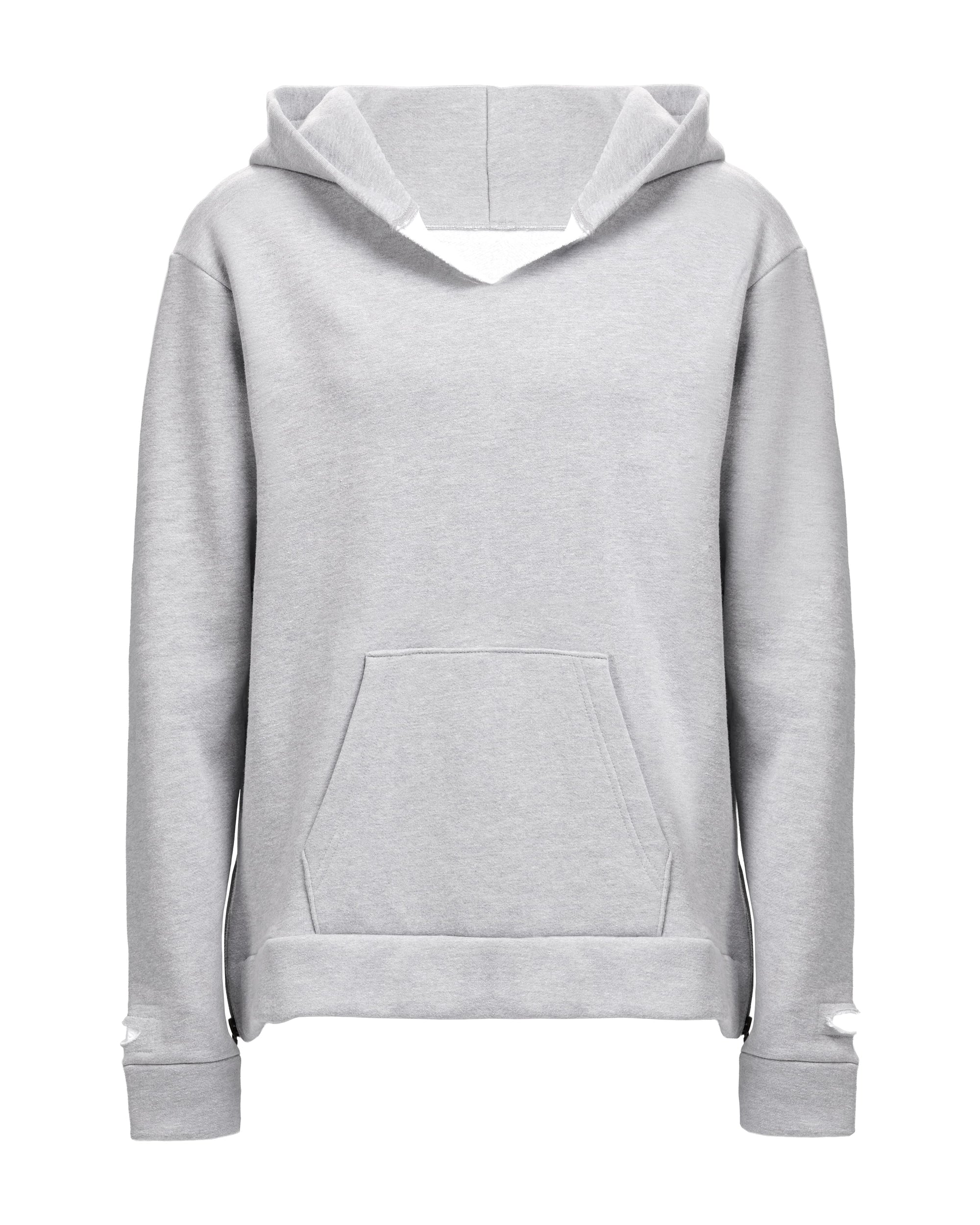 HIGH RISK SLIM FIT ZIPPER HOODIE - HEATHER GREY