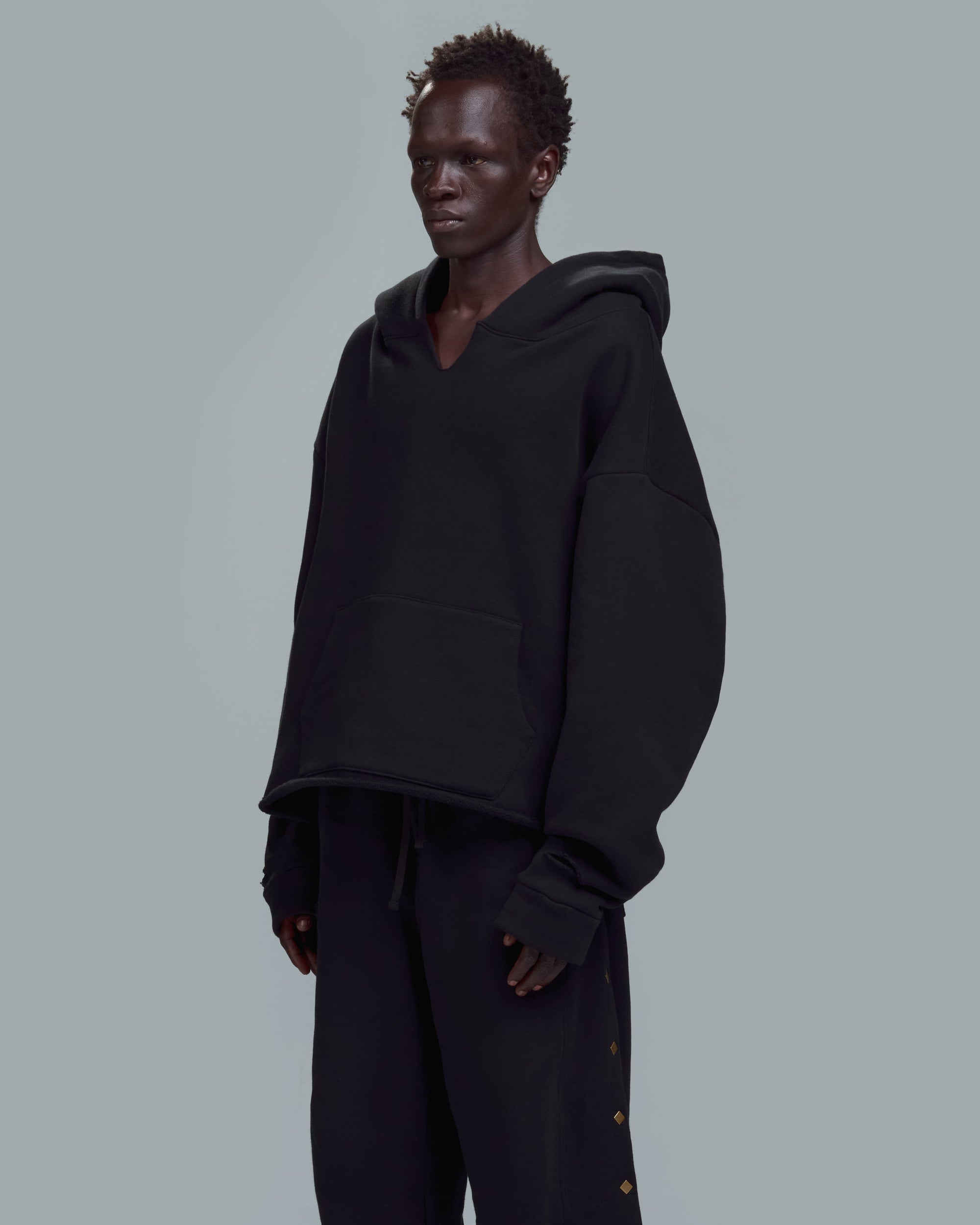 HIGH RISK OVERSIZED HOODIE - BLACK