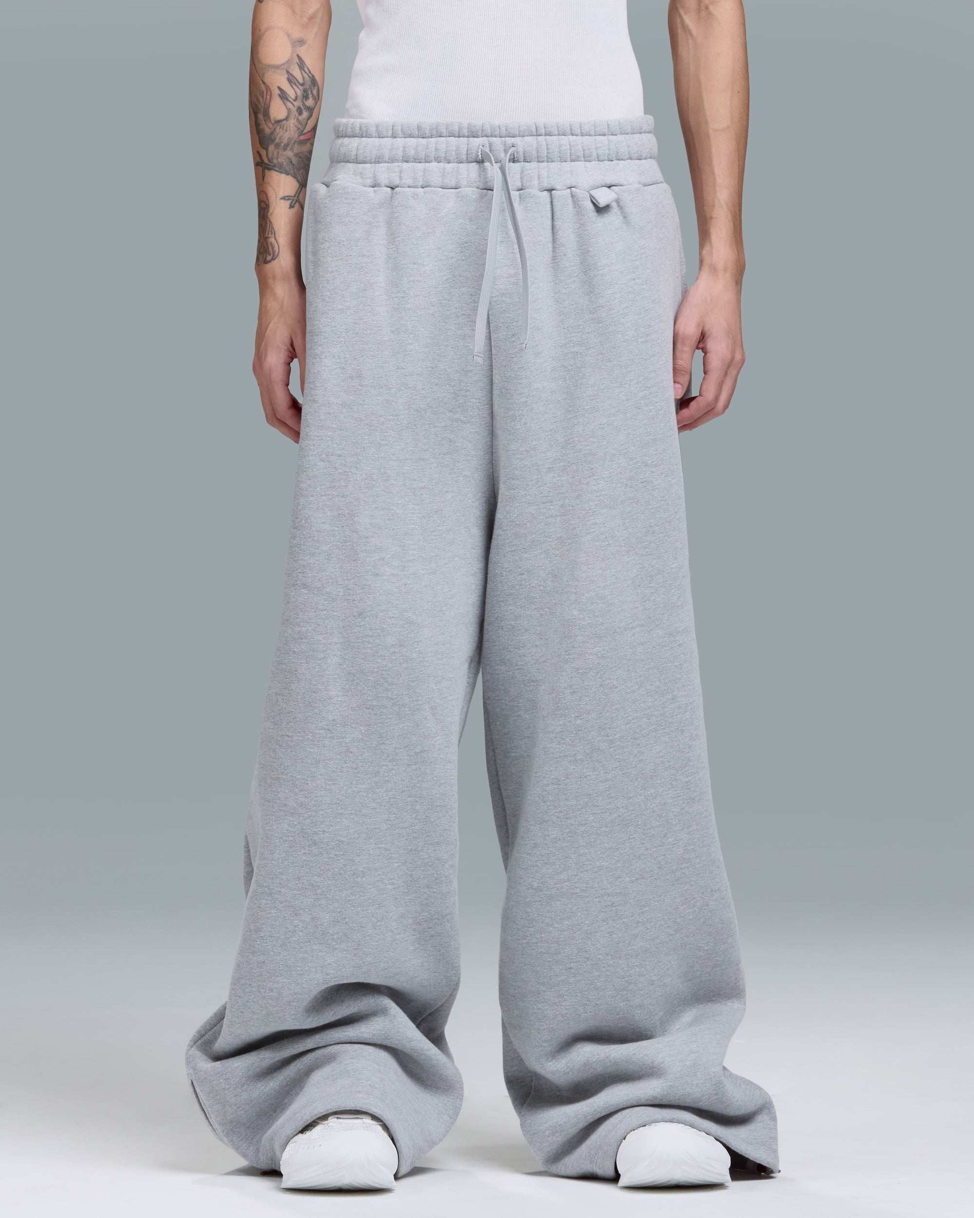 HIGH RISK ZIPPER SWEATPANTS - HEATHER GREY