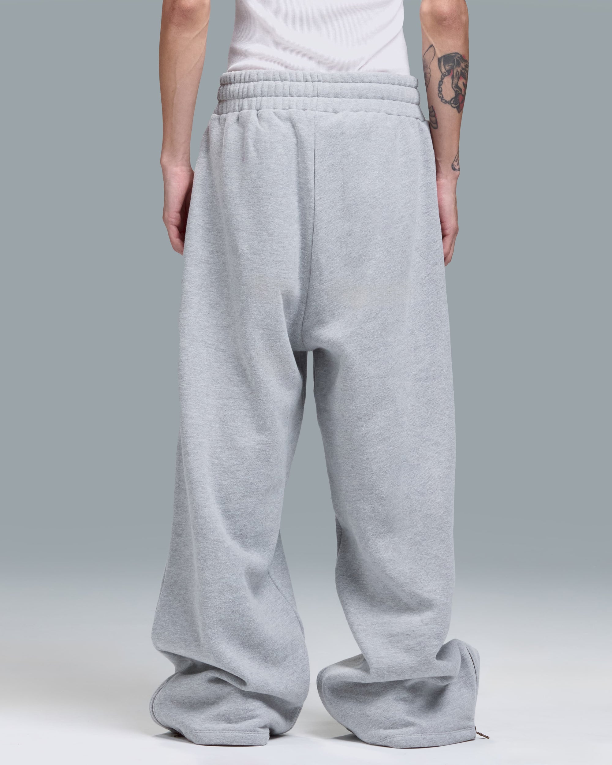 HIGH RISK ZIPPER SWEATPANTS - HEATHER GREY