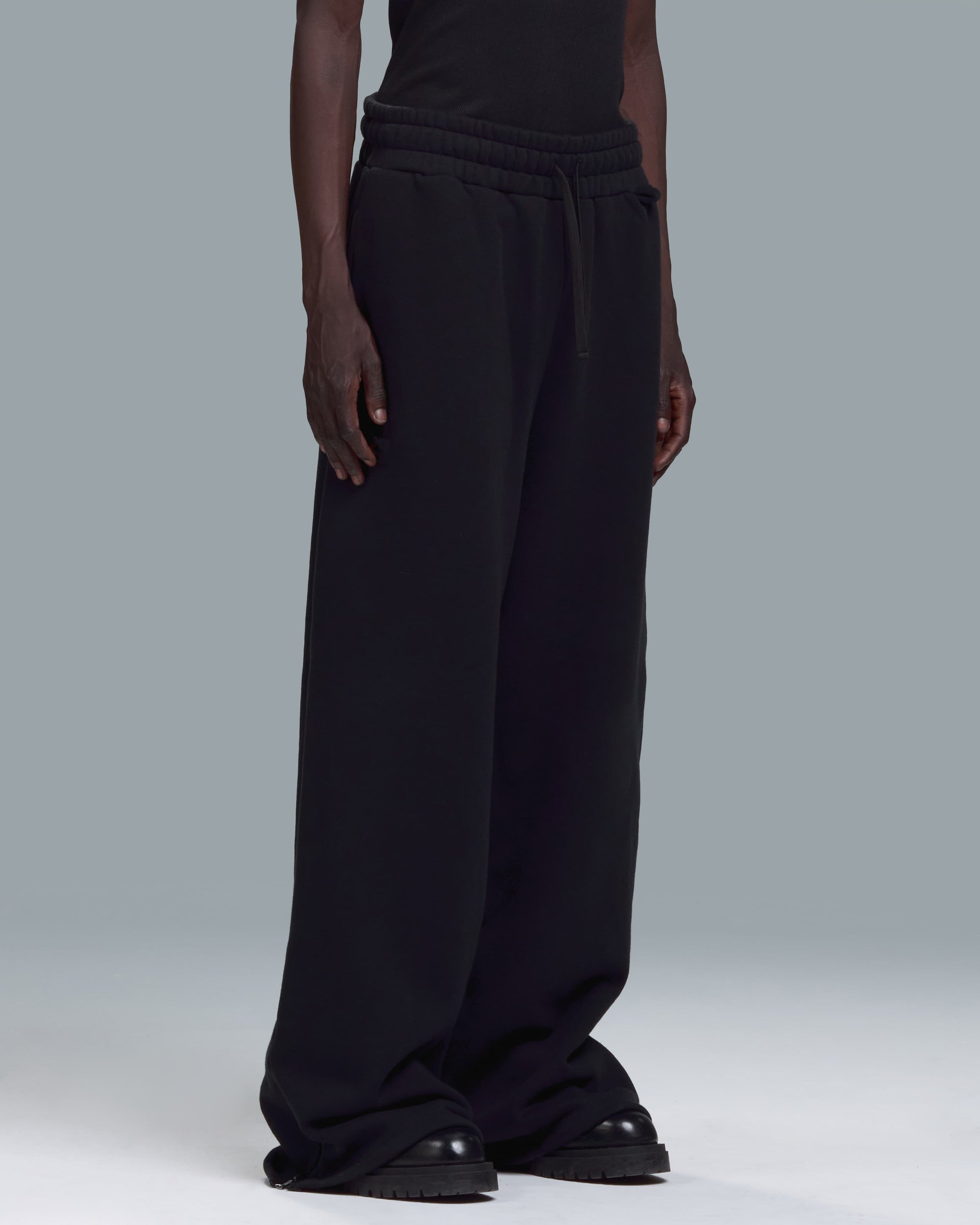 HIGH RISK ZIPPER SWEATPANTS - BLACK
