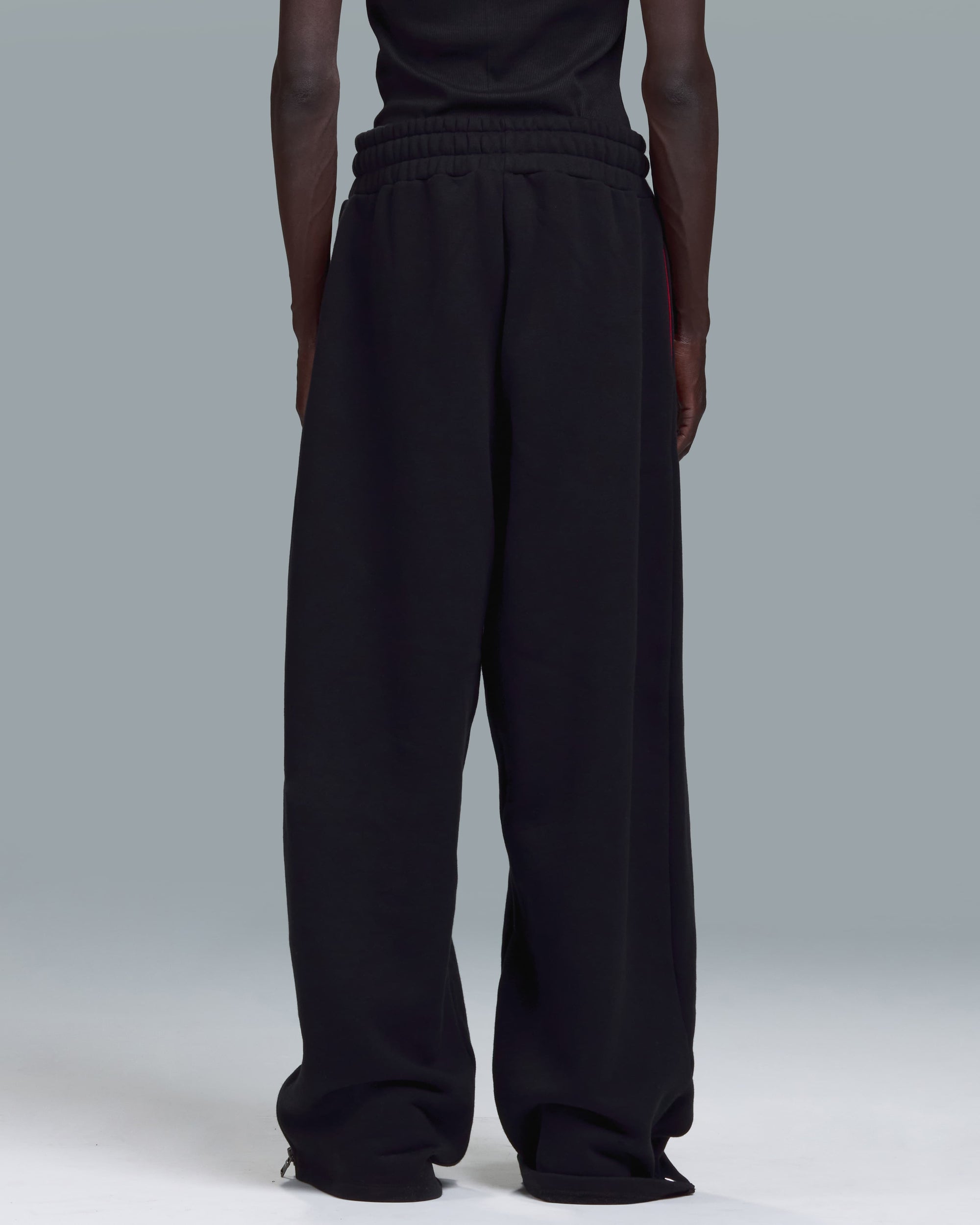 HIGH RISK ZIPPER SWEATPANTS - BLACK