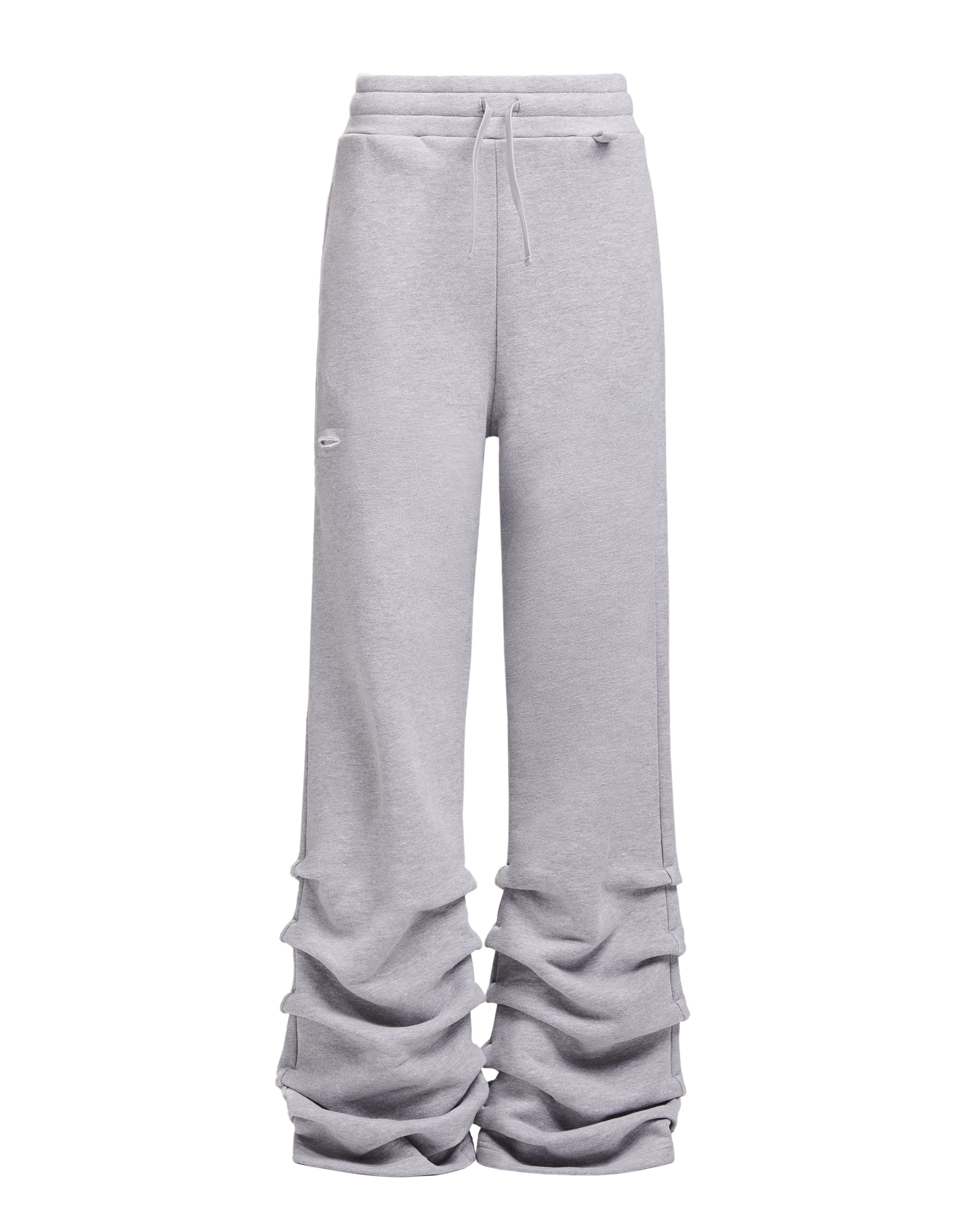 HIGH RISK STACKED SWEATPANTS - HEATHER GREY