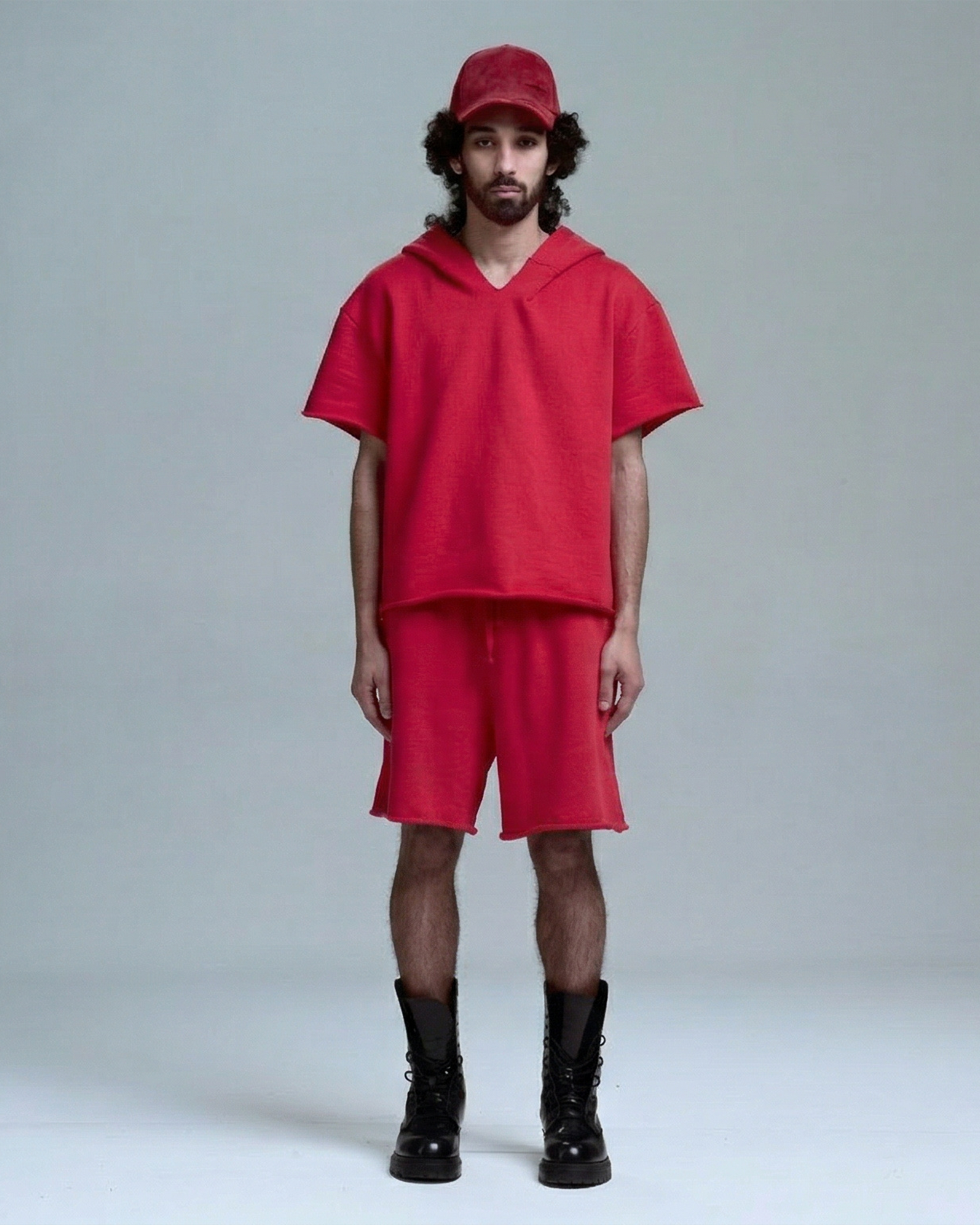 HIGH RISK CUT OFF HOODIE - RED