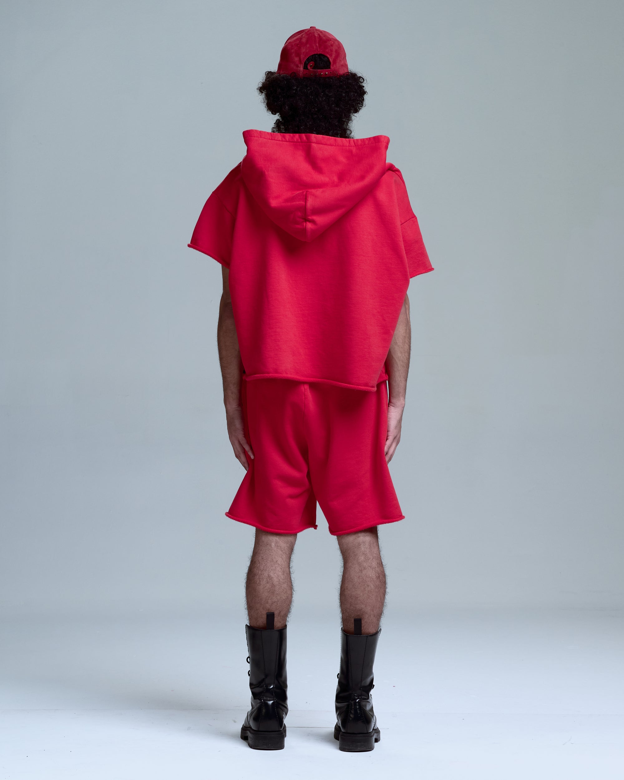 HIGH RISK CUT OFF HOODIE - RED