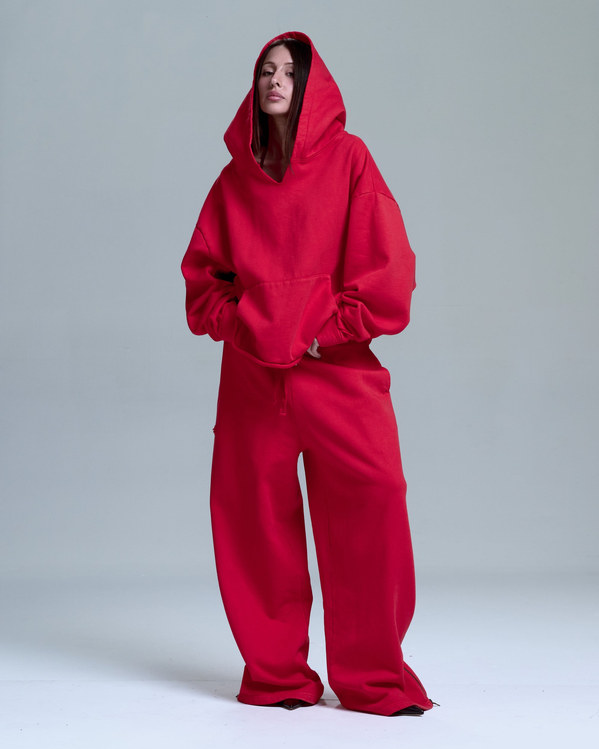 HIGH RISK OVERSIZED HOODIE -RED