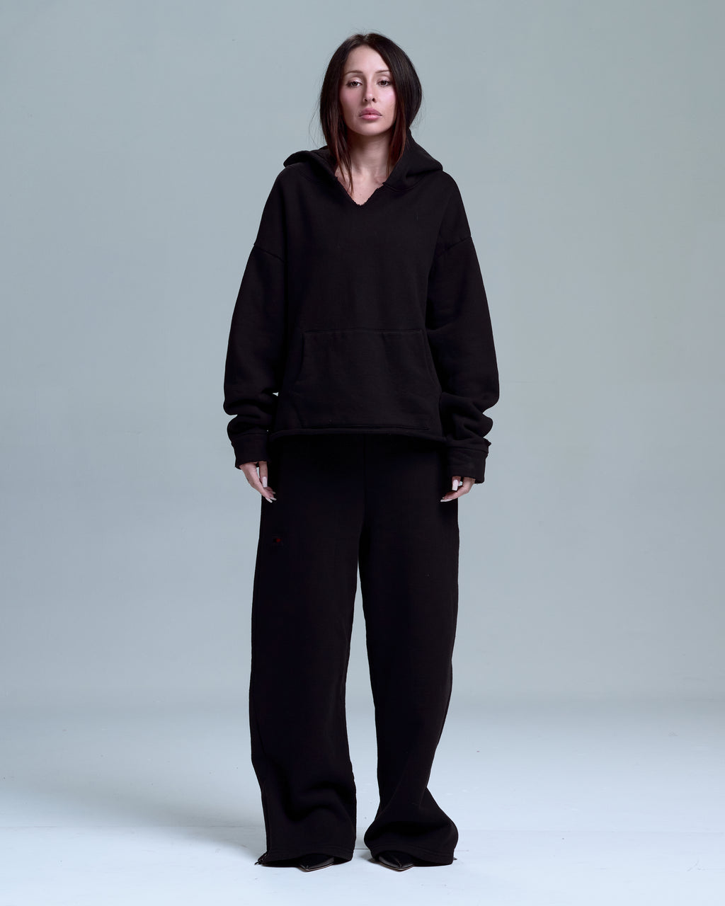 HIGH RISK OVERSIZED HOODIE - BLACK