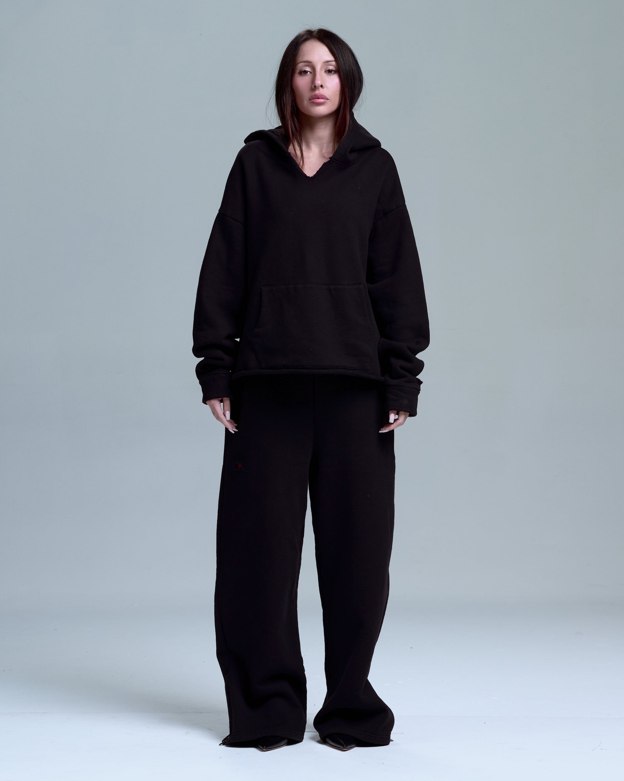 HIGH RISK OVERSIZED HOODIE - BLACK