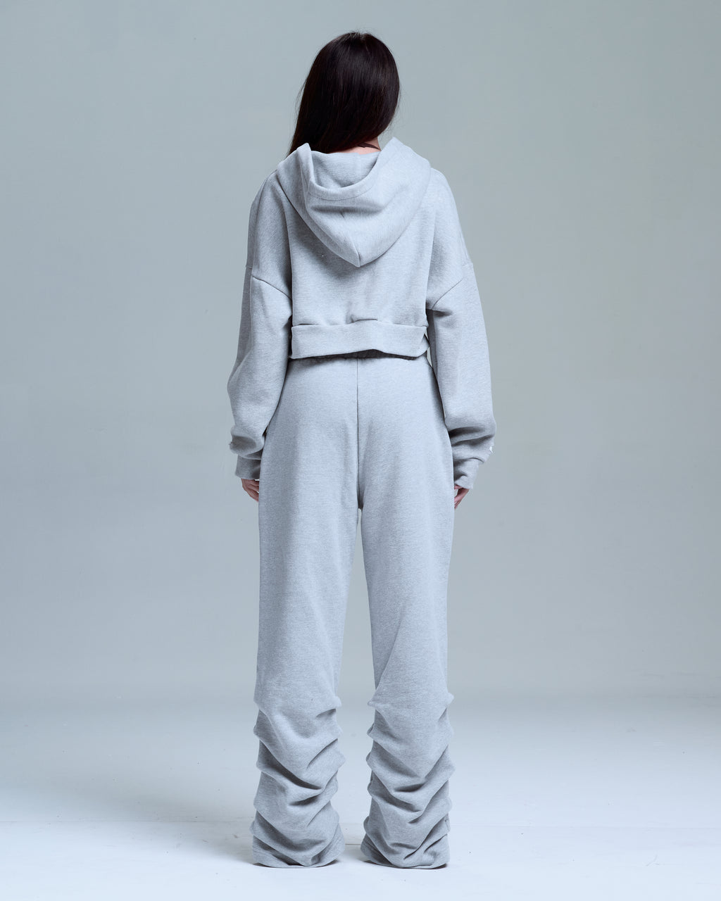 HIGH RISK STACKED SWEATPANTS - HEATHER GREY