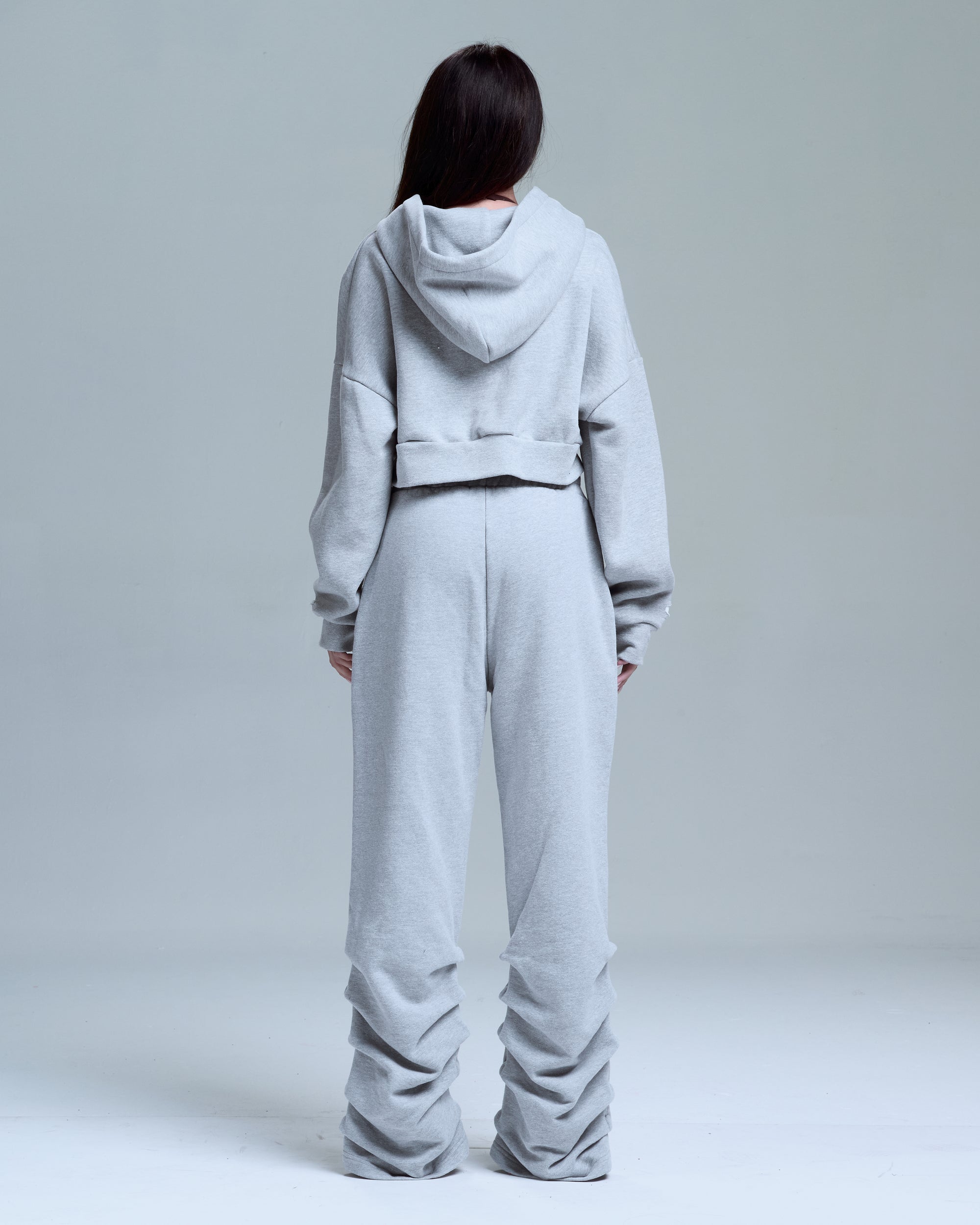 HIGH RISK STACKED SWEATPANTS - HEATHER GREY