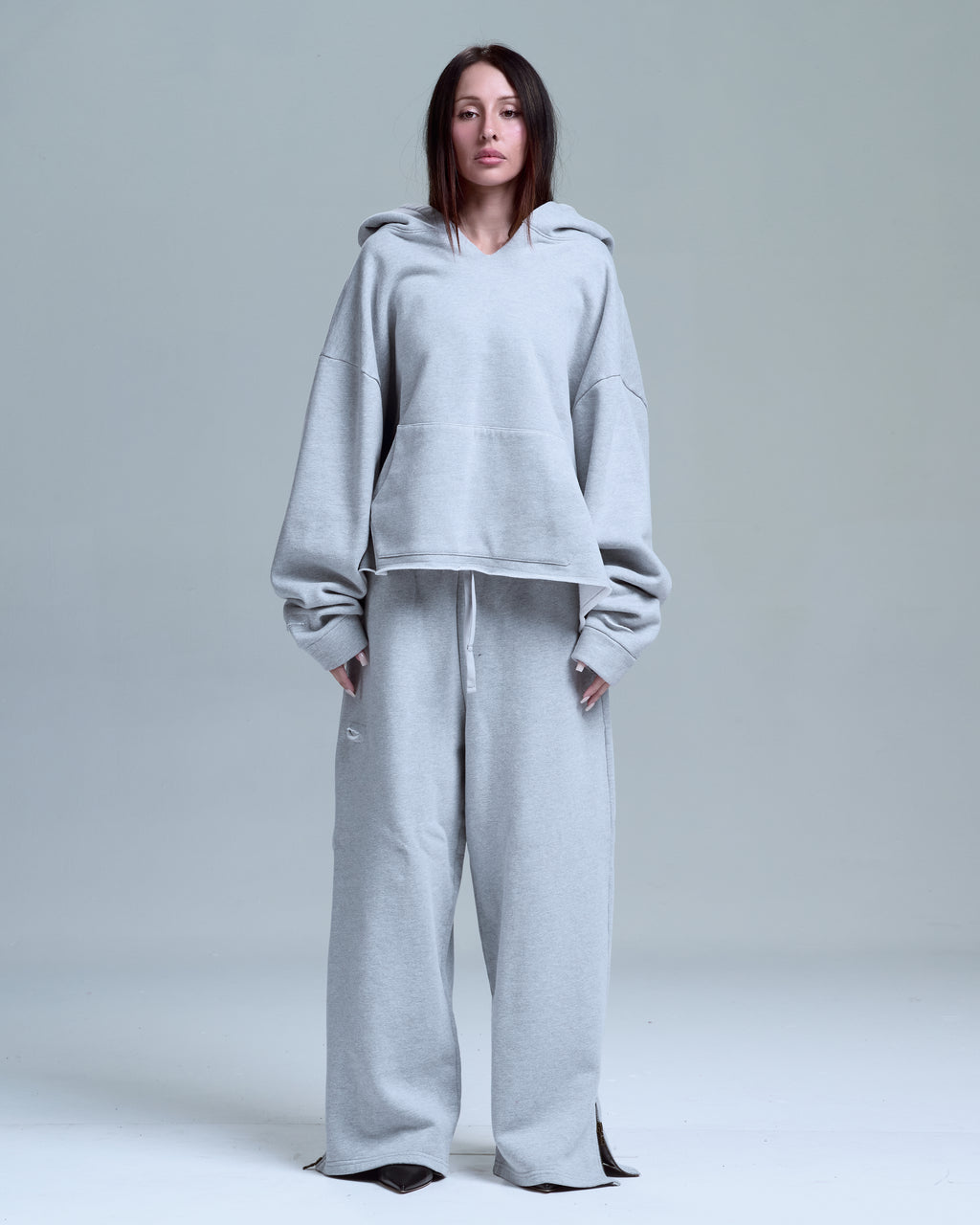 HIGH RISK OVERSIZED HOODIE - HEATHER GREY