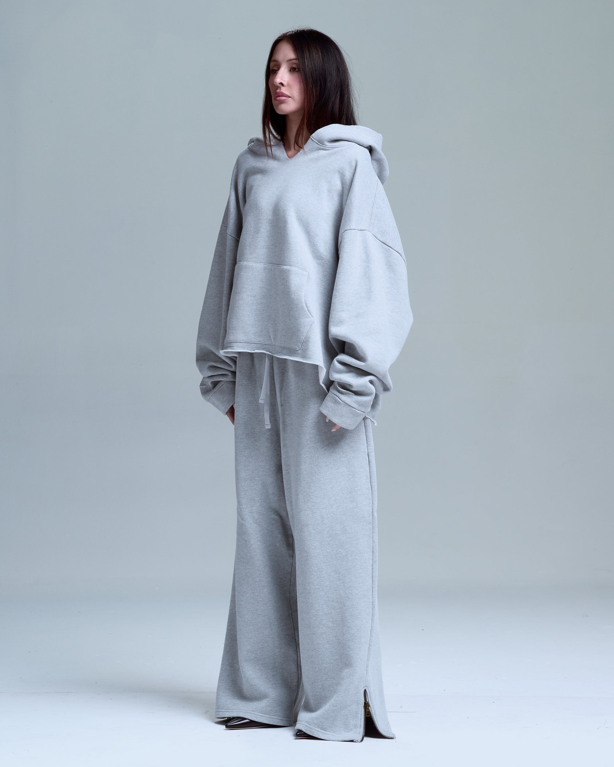 HIGH RISK OVERSIZED HOODIE - HEATHER GREY