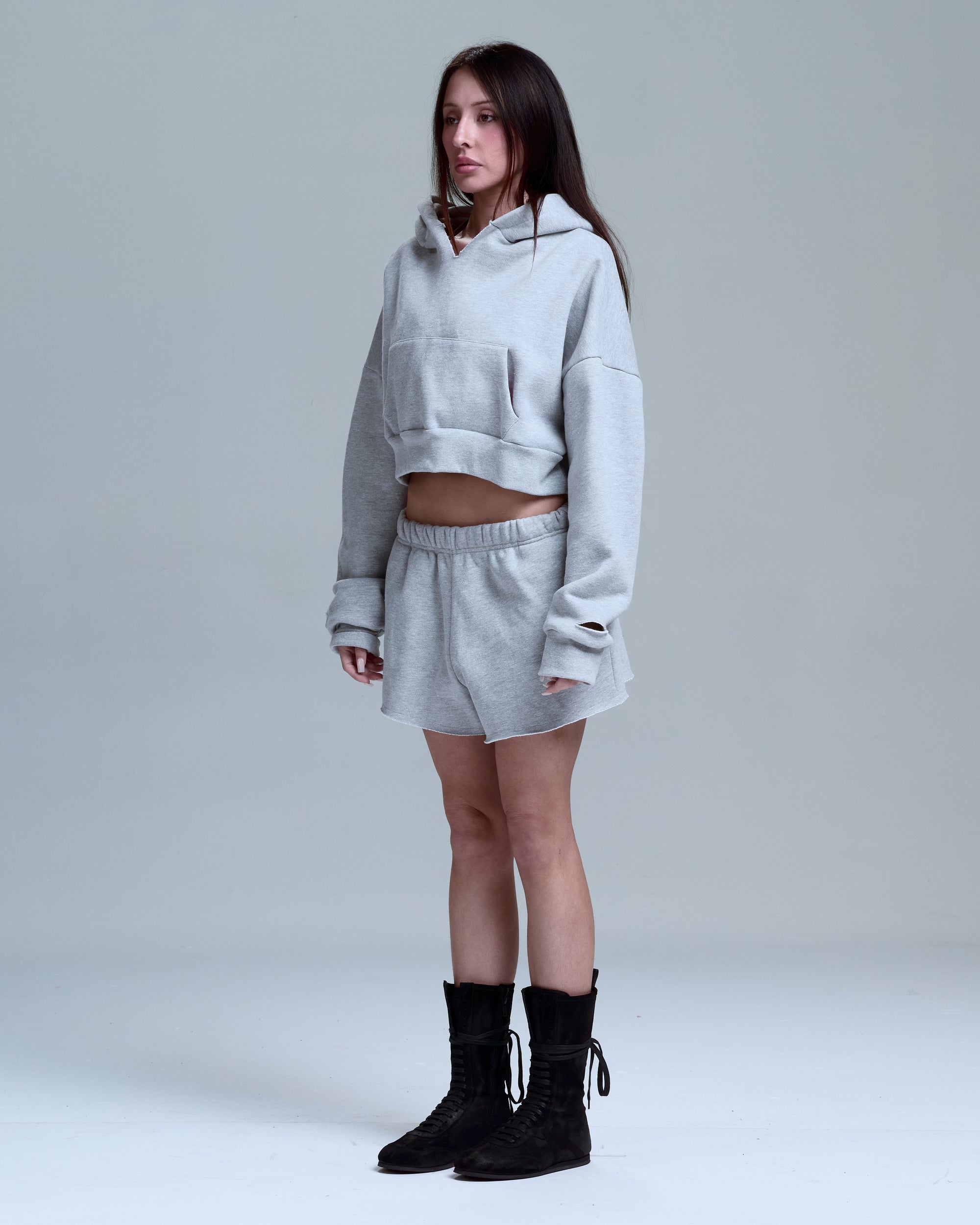 WOMENS GREY SHORT SHORTS