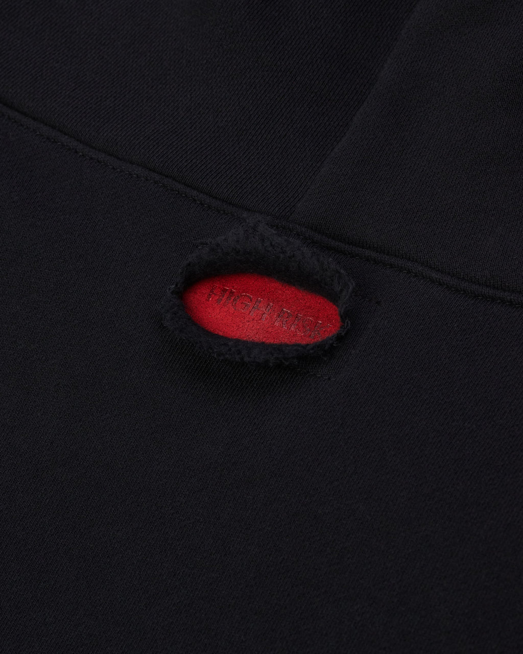 HIGH RISK CUT OFF HOODIE - BLACK