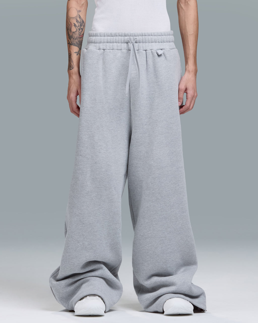 HIGH RISK ZIPPER SWEATPANTS - HEATHER GREY